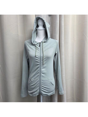 Bella Movement Sage Green Zip Up Activewear Track Jacket Hooded Large HX1921